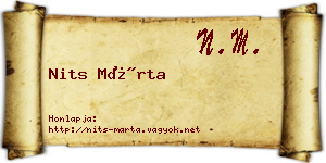 Nits Márta névjegykártya